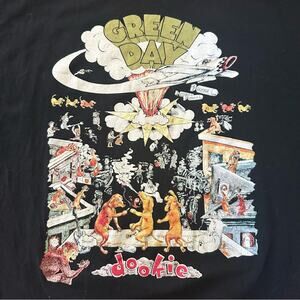 Green Day Men’s Graphic Tee, Dookie Band, Retro, Urban, Band Tee, Large *Flaw*